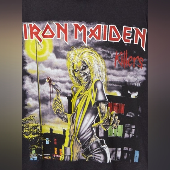 TORRID Classic Fit Crew Tee Iron Maiden Mineral Wash Black Tee Size 4 - Picture 5 of 12